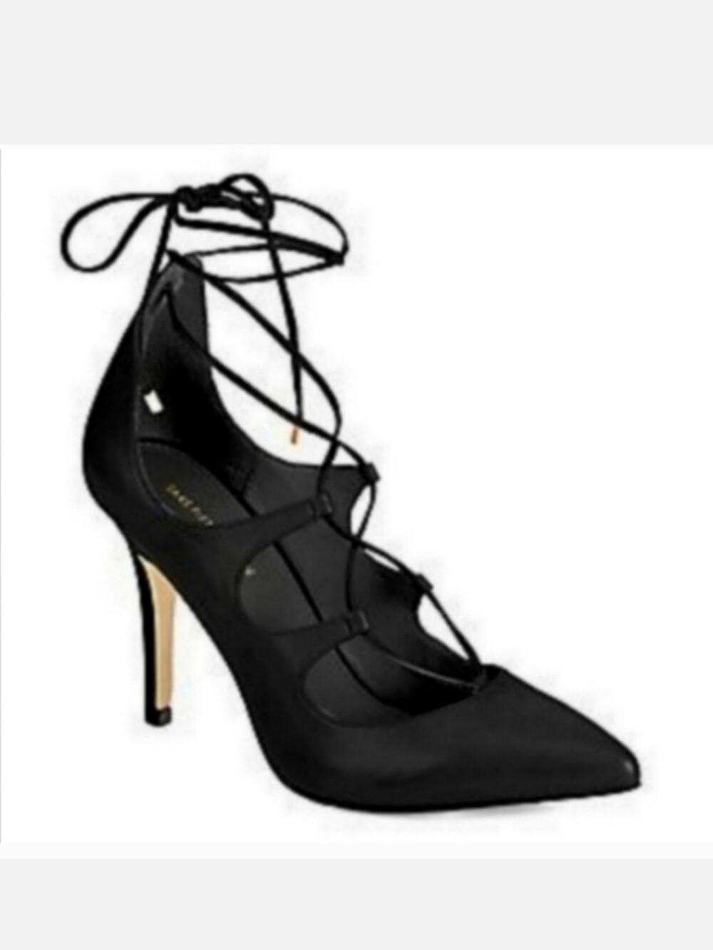 SAKS FIFTH AVENUE Cassidy Too Strappy Black High Heels Size 9